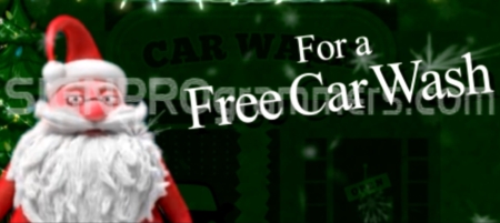 Santa Waving Free Car Wash