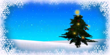 09-066 CHRISTMAS TREE WITH SNOWFLAKE BORDER 192X384 RGB