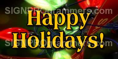 Happy Holidays Light Yellow text