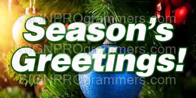 seasons greeting ornaments