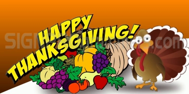 Happy Thanksgiving Turkey drops down