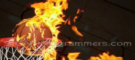 Ball on fire basketball