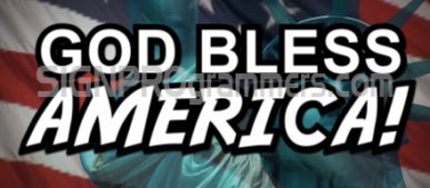 God bless America white text