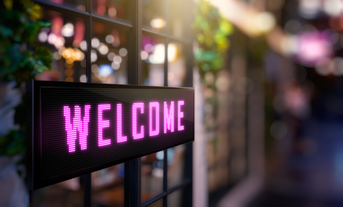 Welcome sign content graphic
