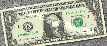 Dollar bill with mask