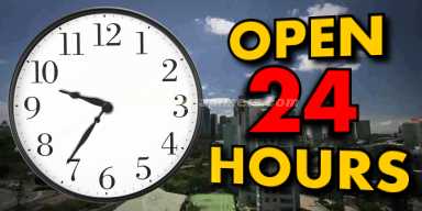 OPEN 24 HOURS CLOCK